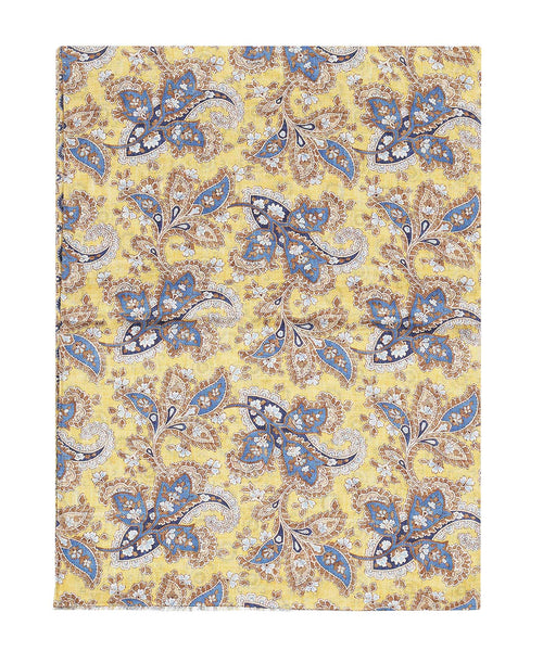 Zijden Sjaal met Paisleyprint | Geel