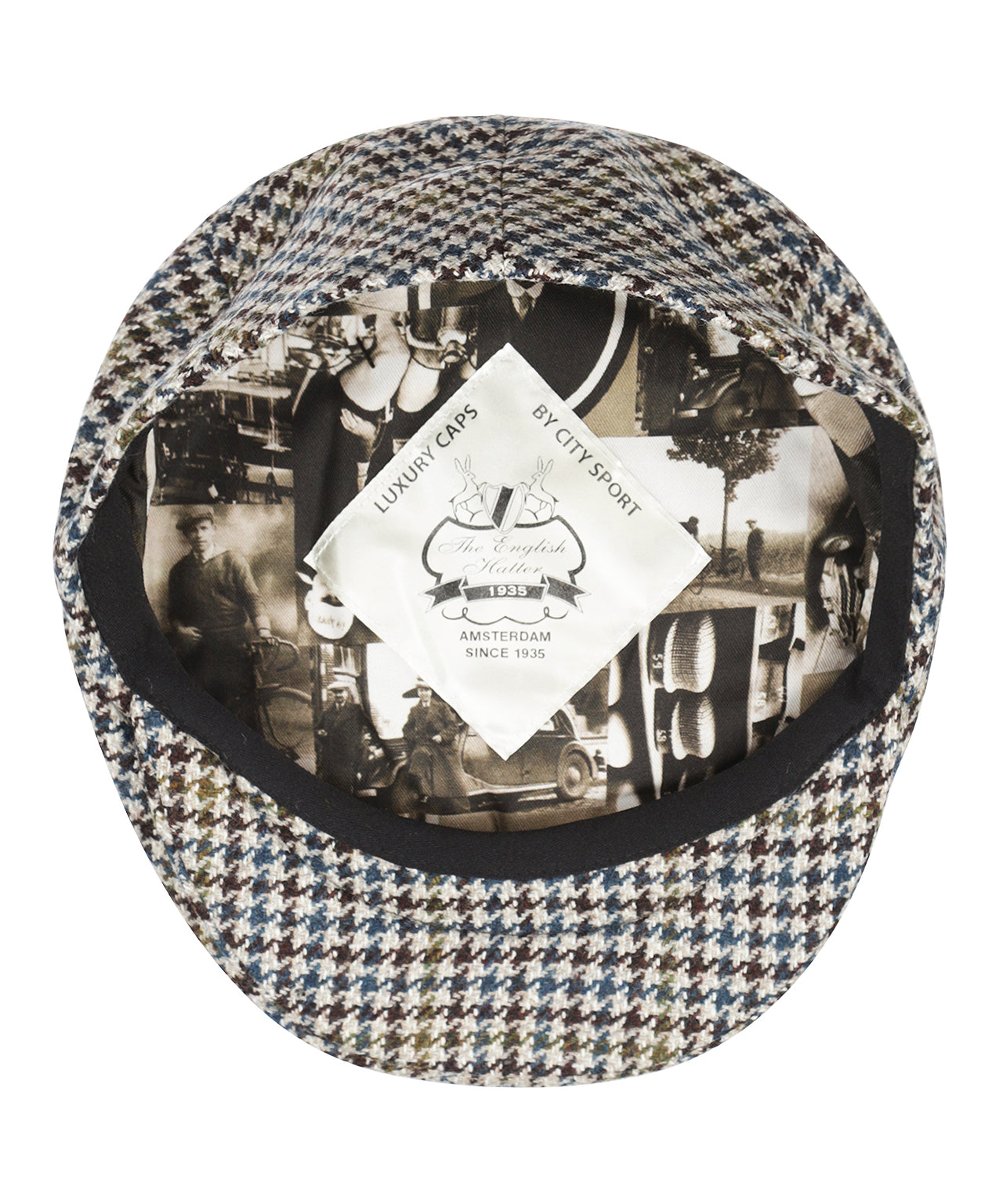 Klassieke Cap | Blauw Wit Houndstooth