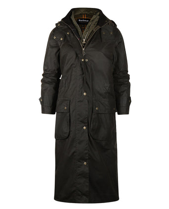 Barbour Long Cannich Wax Jacket Dames | Groen
