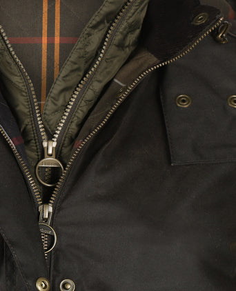 Barbour Long Cannich Wax Jacket Dames | Groen