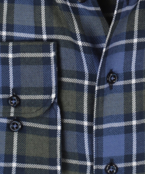 Eterna Shirt Brushed Cotton | Blue