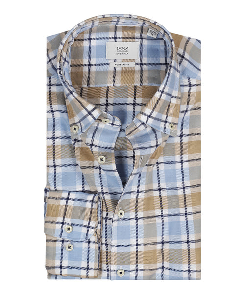 Eterna Shirt Brushed Cotton | Brown