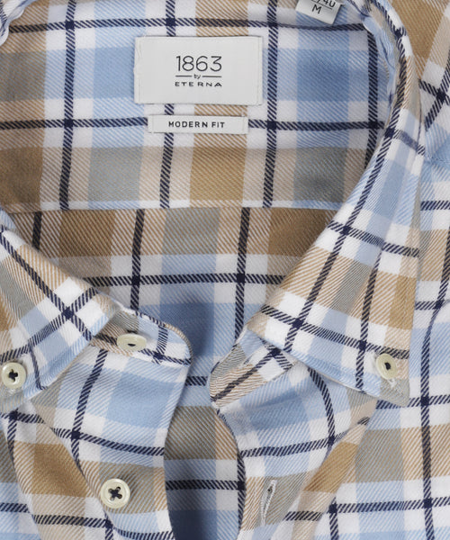 Eterna Shirt Brushed Cotton | Brown