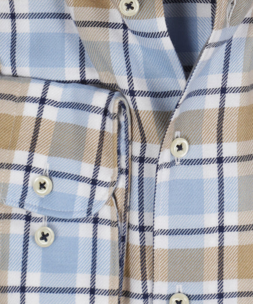 Eterna Shirt Brushed Cotton | Brown