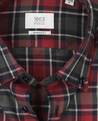 Eterna Shirt Brushed Cotton | Rood