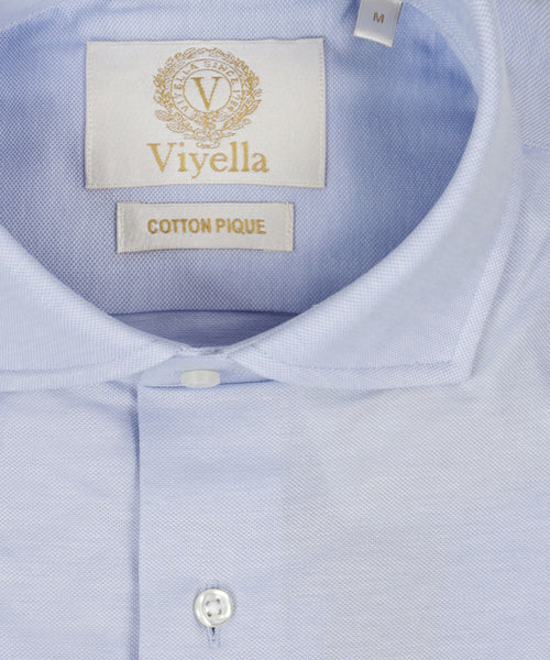 Viyella Knitted Pique Shirt | Blauw