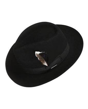 Stetson Fedora Wool Felt | Zwart
