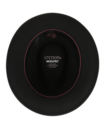 Stetson Fedora Woolfelt Suede | Zwart