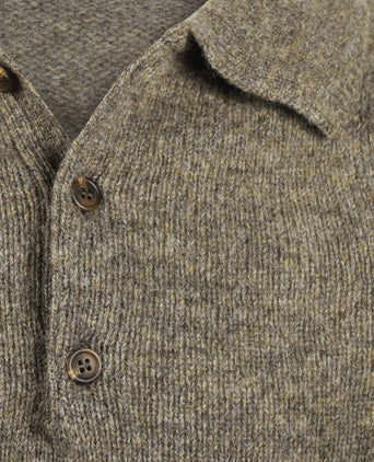 Harley of Scotland Polo Collar Pullover | Brown