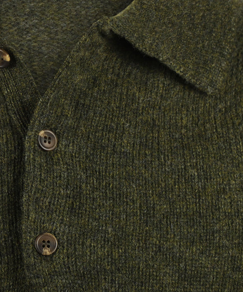 Harley of Scotland Pullover met Polokraag | Groen