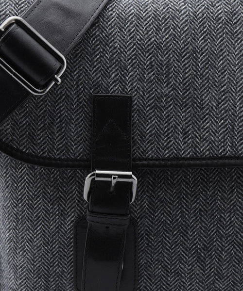 Laptop Bag Tweed with Leather | Black