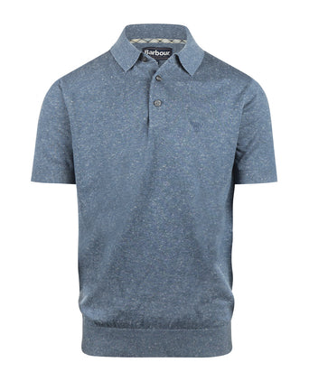 Barbour Muston linnen Blend Polo | Denim Blauw