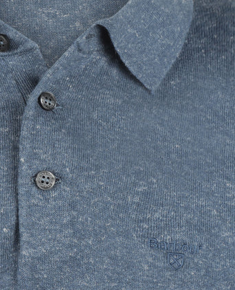 Barbour Muston linnen Blend Polo | Denim Blauw
