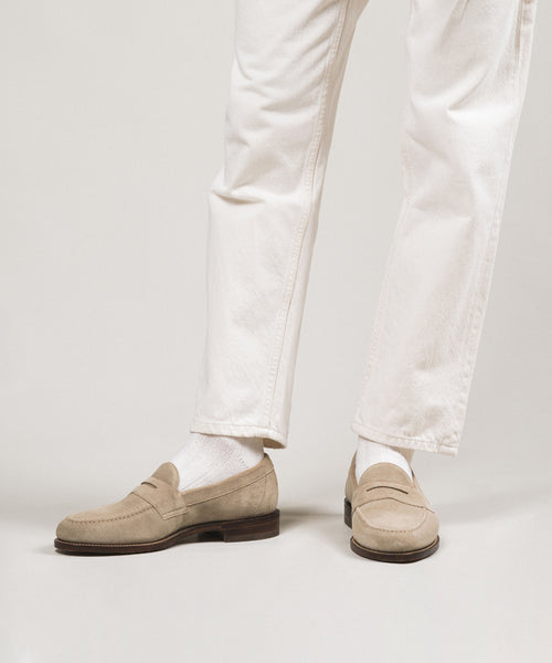 Loake Imperial Penny Loafer Suede | Beige