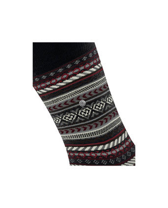 Burlington Fair Isle Sok | Zwart