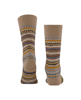 Burlington Fair Isle Sock | Brown