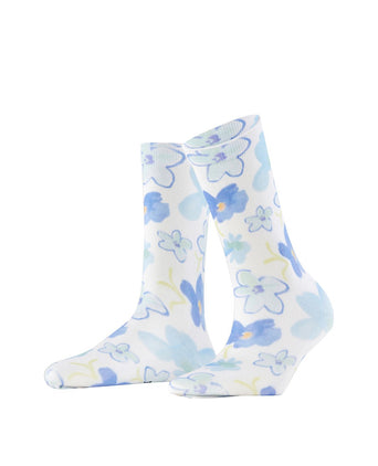 Burlington Sock Garden Bloom | White