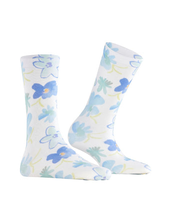 Burlington Sock Garden Bloom | White