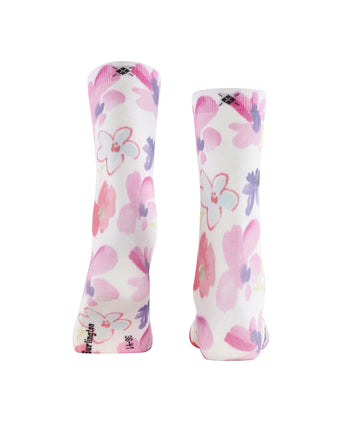 Burlington Sock Garden Bloom | White