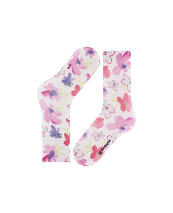 Burlington Sock Garden Bloom | White