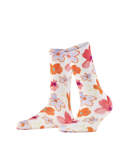 Burlington Sock Garden Bloom | White