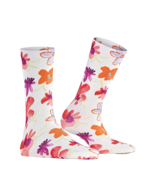 Burlington Sock Garden Bloom | White
