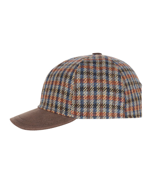 Baseball cap 100% Wol | Donkerbruin Ruit Melange