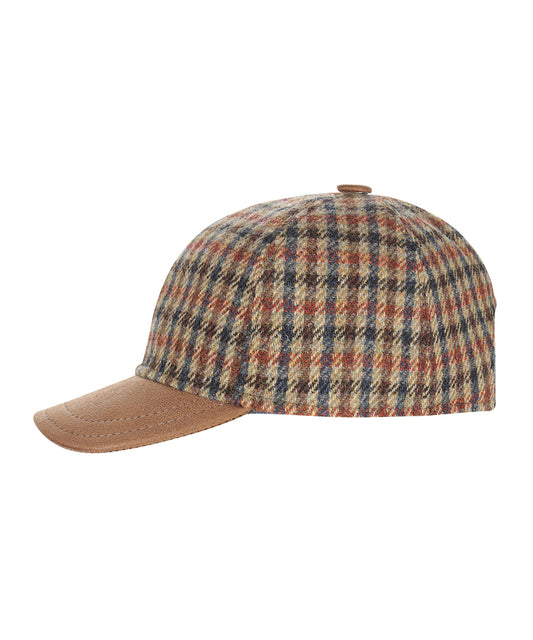 Baseball cap 100% Wol | Lichtbruin Ruit Melange