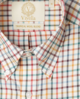 Viyella Shirt Tropical Wool Blend | Bruin