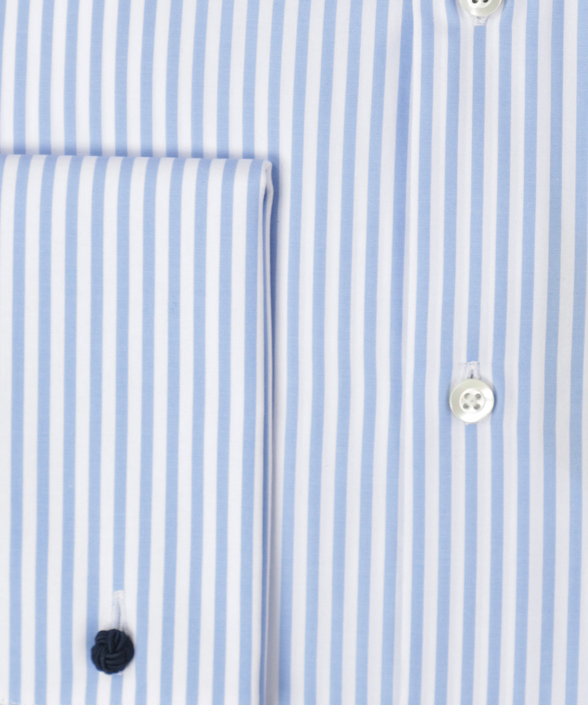 Shirt Dubbele Manchet | Lichtblauw Streep