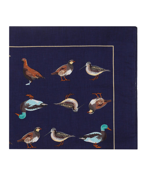 Zakdoek Birds | Navy Blauw