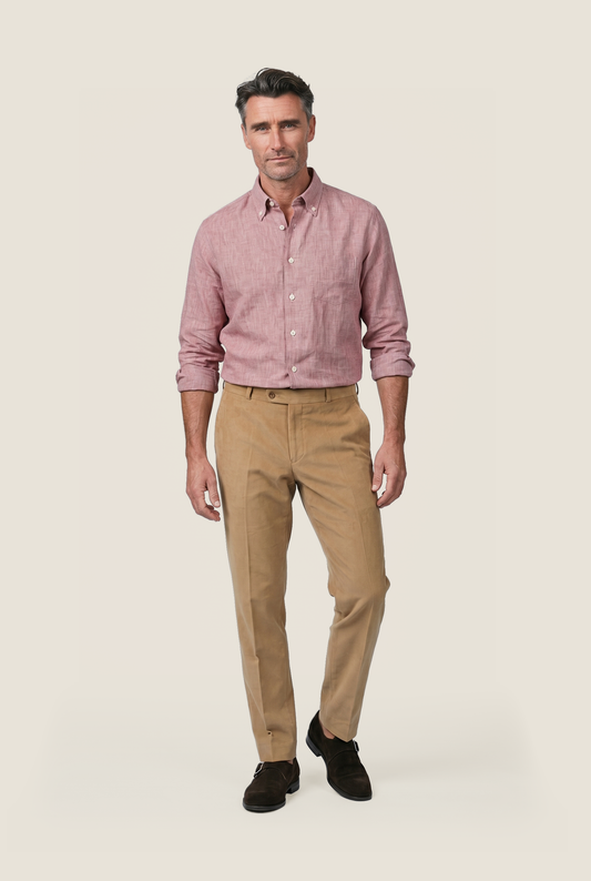 Shirt linen long sleeves | Bordeaux Red