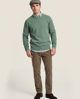 Pullover Lambswool round neck | Green