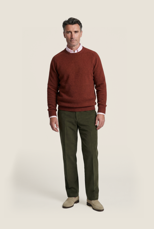 Pullover Lambswool round neck | Red