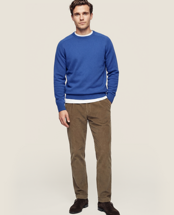 Pullover Lamswol ronde hals | Blauw