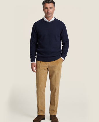 Pullover Lambswool round neck | Navy Blue