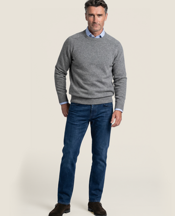 Pullover Lambswool round neck | Grey