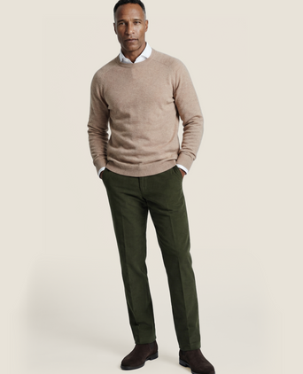 Pullover Lambswool round neck | Brown