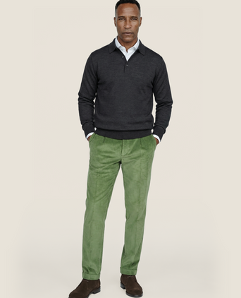 Pullover polo merino wol | Charcoal