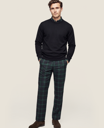 Merino wool round neck sweater | Navy