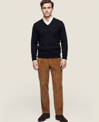 Pullover merino wool v-neck | Navy