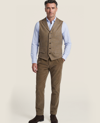 Wellington Gilet 100% Silk | Brown
