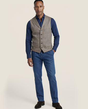 Wellington Gilet 100% Silk | Brown