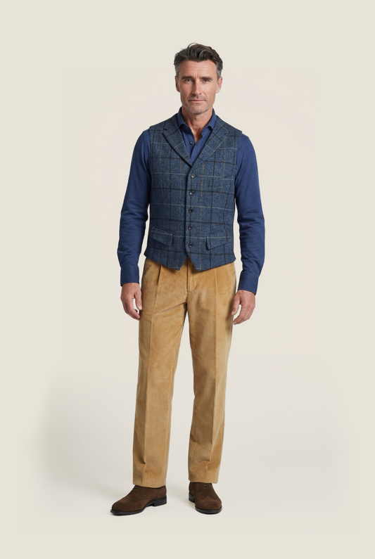 Harris Tweed Weste | Blau
