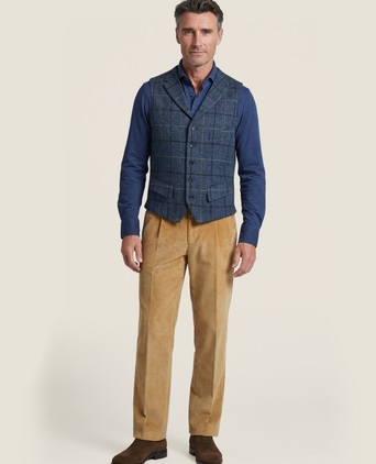 Harris Tweed Gilet | Blue