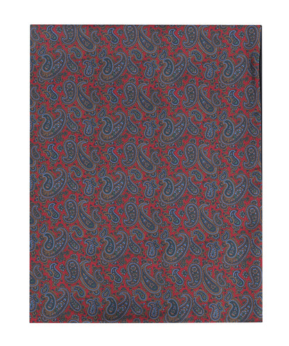 Zijden Wollen Sjaal | Rood Paisley Klein