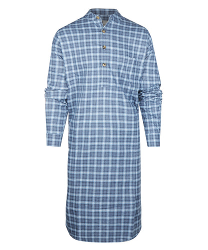 Klassisches Flanell-Nachthemd | Blau