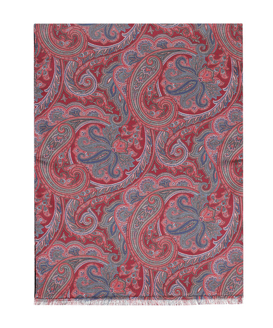 Zijden Sjaal | Framboos Paisley Print