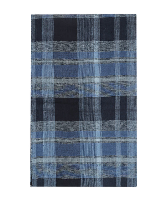 Baumwoll-Viskose-Schal | Blau Navy Multi