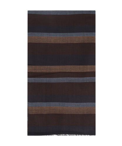 Katoen Viscose Sjaal | Bruin Blauw Multi